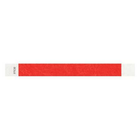 IDENTIPLUS ID Wristband, Adhesive, Red, 1 in. W, PK500 T2-03