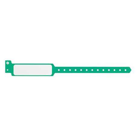IDENTIPLUS ID Wristband, Plastic, Wide, Green, PK500 P5M-35