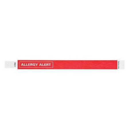 IDENTIPLUS ID Wristband, Tyvek, Allergy Alert, PK500 T3UD-200-03