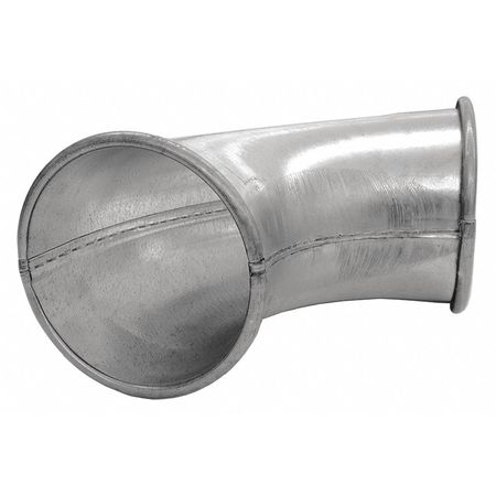 Nordfab Round 90 Degree Elbow, 4 in Duct Dia, Galvanized Steel, 24 GA, 10 in W, 10" L, 4 in H 8010005958