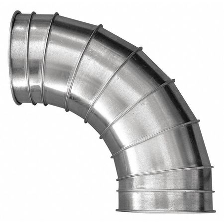 NORDFAB Round 45 Degree Elbow, 8 in Duct Dia, 304 Stainless Steel, 22 GA, 12 3/4 in W, 15-1/4" L, 8 in H 8040400074