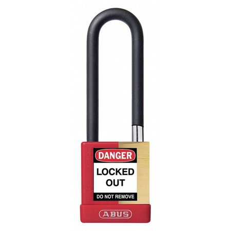 ABUS Keyed Padlock, Open, Rectangular Steel Body, Hardened Steel Shackle, 3/4 in W 20102