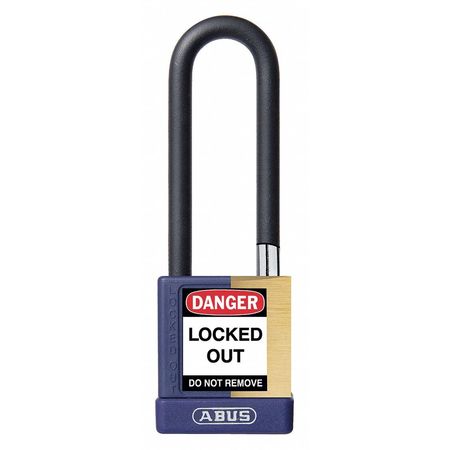 ABUS Keyed Padlock, Open, Rectangular Steel Body, Hardened Steel Shackle, 3/4 in W 20097