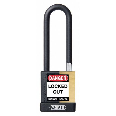 ABUS Keyed Padlock, Open, Rectangular Steel Body, Hardened Steel Shackle, 3/4 in W 20091