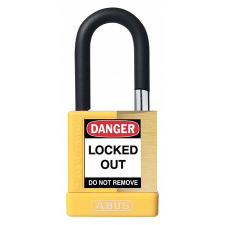 ABUS Keyed Padlock, Open, Rectangular Steel Body, Hardened Steel Shackle, 3/4 in W 20045