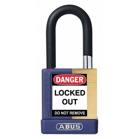 ABUS Keyed Padlock, Open, Rectangular Steel Body, Hardened Steel Shackle, 3/4 in W 20035