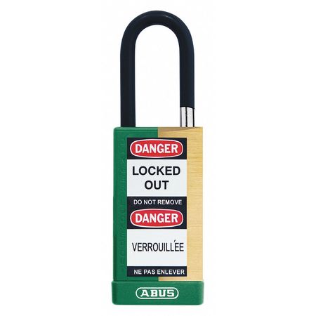 ABUS Keyed Padlock, Open, Rectangular Steel Body, Hardened Steel Shackle, 3/4 in W 20066