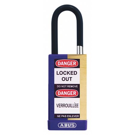 ABUS Keyed Padlock, Open, Rectangular Steel Body, Hardened Steel Shackle, 3/4 in W 20065