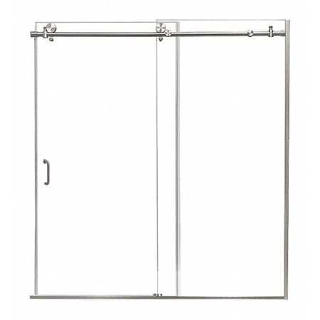 Fgi Shower Door, Aluminum, Nickel, 60"x62" Size MRRL6062-CL-BN