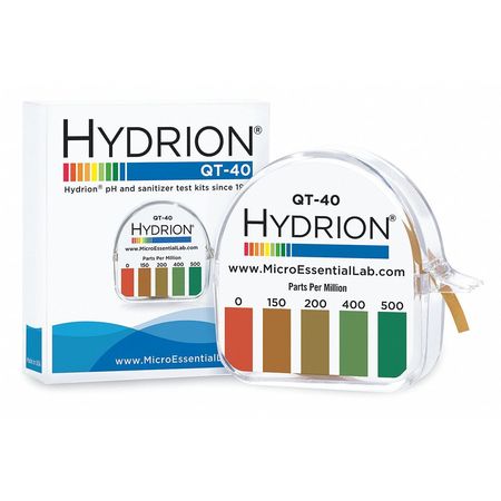 Hydrion Test Strips, Detects Ammonia, 5/32" W QT-40