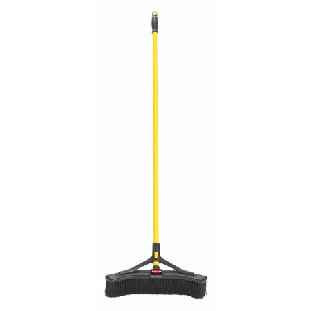 Rubbermaid Commercial 18 in Sweep Face Broom, Medium, Synthetic, Black, 58 in L Handle 2018727