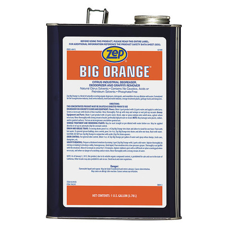 Zep Degreaser, 1 Gal Pail, Liquid, Orange, 4 PK 41524