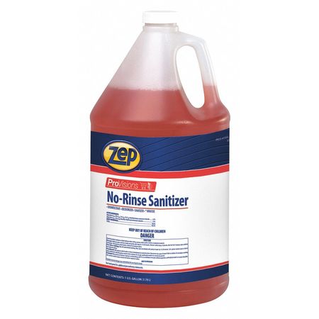 ZEP Sanitizer, 1 gal. Pail, Slight, Light Red-Orange, 4 PK 155424