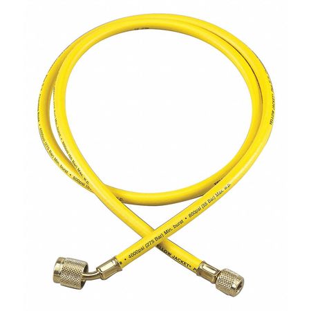 Yellow Jacket Charging/Vacuum Hose, 6" L, Brass Fitting 22006
