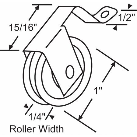 ZORO SELECT Roller Assembly, Steel, Plated 10-396