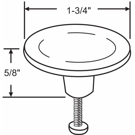 ZORO SELECT Cabinet Knob, Round Shape, Zinc 8-301