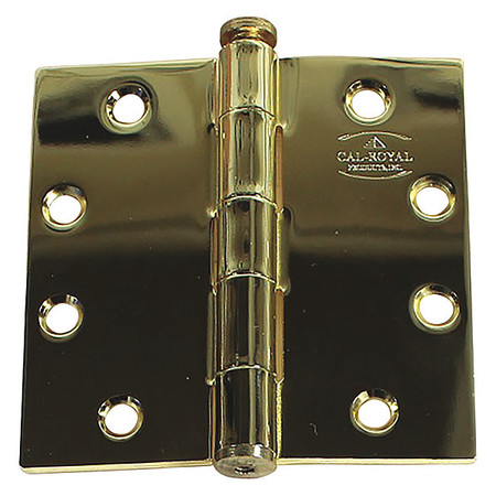 Zoro Select 4 1/2 in W x 4 1/2 in H Brass Door and Butt Hinge 56-408BRS