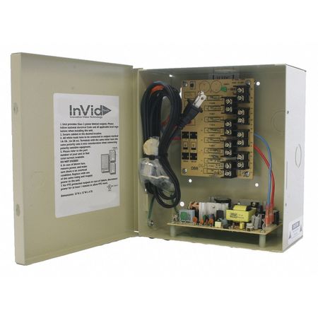 INVID TECH Power Supply, Input 110VAC, 16.8VA Rating IPS-AC16-4-2UL
