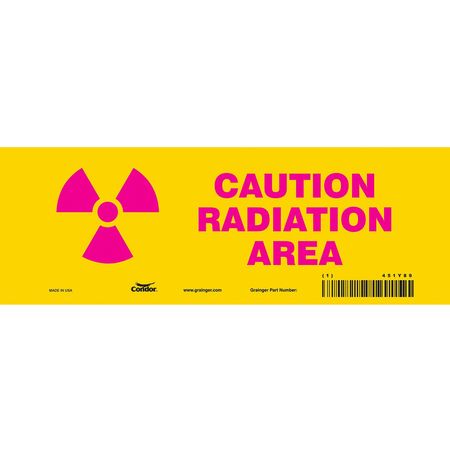 CONDOR Safety Sign, 3 1/2 in H, 10 in W, Vinyl, Vertical Rectangle, 451Y89 451Y89
