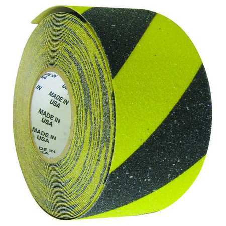 WOOSTER PRODUCTS Antislip Tape, Blk/Yllw x 3" W x 60 ft. L MYBS0360R