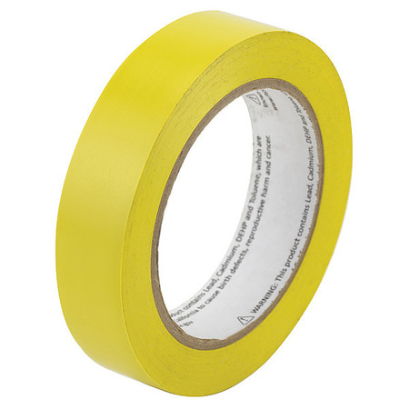 ZORO SELECT Aisle Marking Tape, Solid, Yellow, 1" W VM100YL