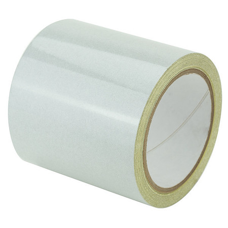 Zoro Select Reflective Marking Tape, Solid, White, 4" W 8AFC8