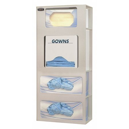 BOWMAN DISPENSERS Face Mask Dispenser, 4 Compartments, Beige FM002-0212