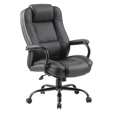 Zoro Select Leather Executive Chair, 22-, Fixed, Black 452R31