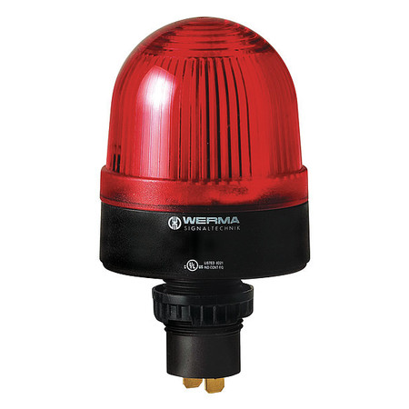 WERMA Warning Light, Red, Panel/Conduit Mount 20710075