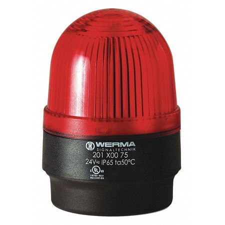 WERMA Warning Light, Red, 24VAC/DC, Surface Mount 20110075