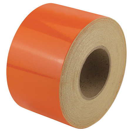 ZORO SELECT Reflective Marking Tape, Solid, Orange, 4"W RF8OR