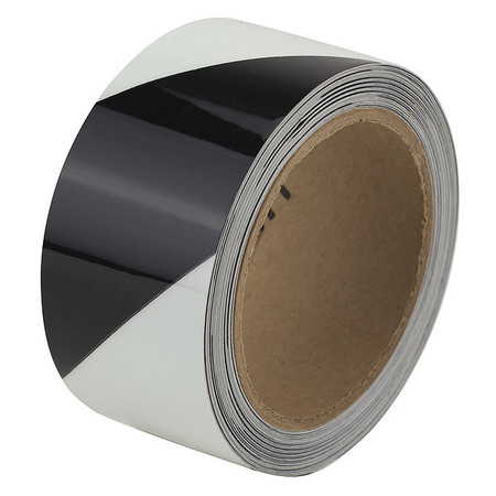 ZORO SELECT Marking Tape, Striped, Blk/Ivory Grn, 2" W GS002