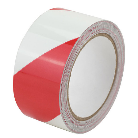 Zoro Select Marking Tape, Striped, Ivory Green/Red, 2"W 36UV67