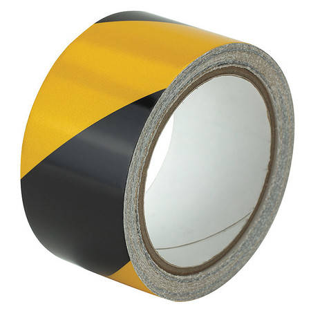 Zoro Select Marking Tape, Striped, Black/Yellow, 2" W, Diameter: 4 in RS2BY