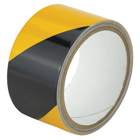 ZORO SELECT Marking Tape, Striped, Black/Yellow, 2" W, Diameter: 3 in ZRS5BY