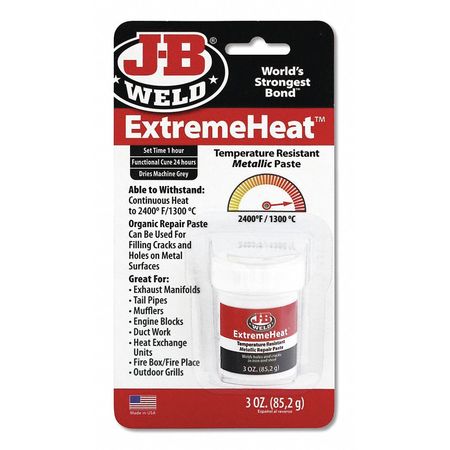 J-B Weld Urethane Adhesive, ExtremeHeat Series, Black, Dual-Cartridge, 24 hr Functional Cure 37901