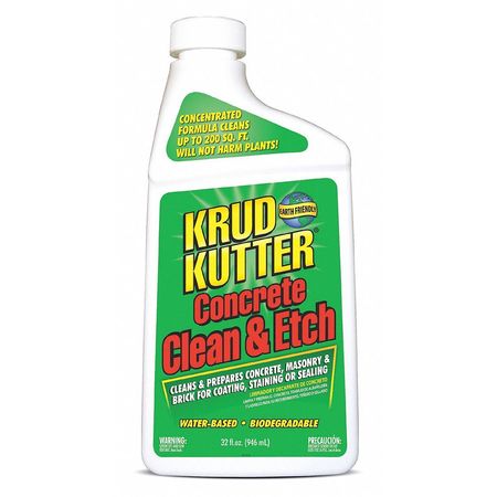 Krud Kutter Concrete Cleaner and Degreaser, 32 oz Bottle, Liquid, Orange CE326