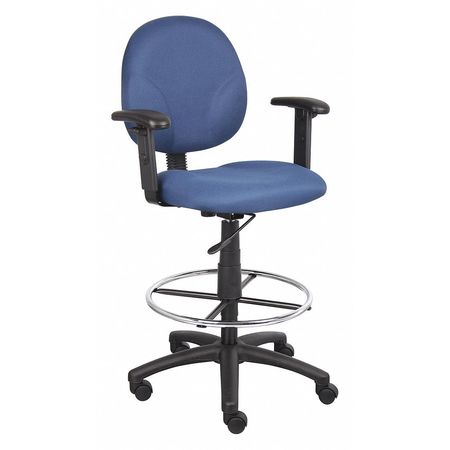 ZORO SELECT Fabric Drafting Chair, 31 1/2-, Adjustable 453A11