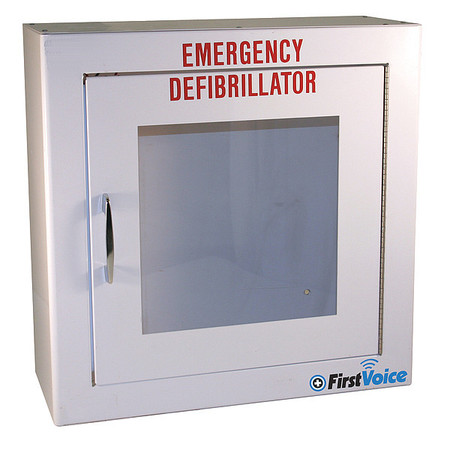 FIRST VOICE Defibrillator Storage Cabinet, White TS147SM