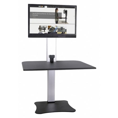 VICTOR TECHNOLOGY Electric Single Monitor Standing Desk, 23 in D, 28 in W, Yes H, Black, Aluminum DC400