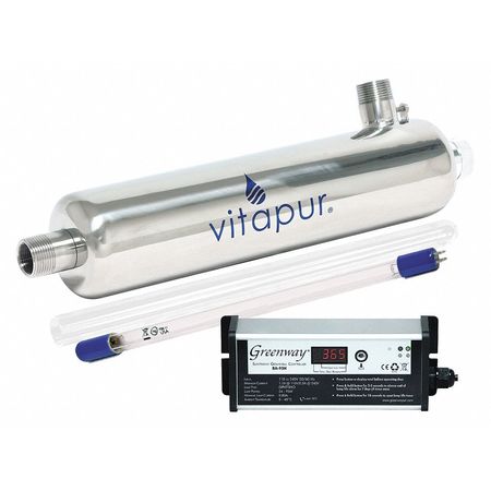 Vitapur 18 in "L, 3/4 in Size, UV Disinfection Unit, 200 gpm VUV-H375B