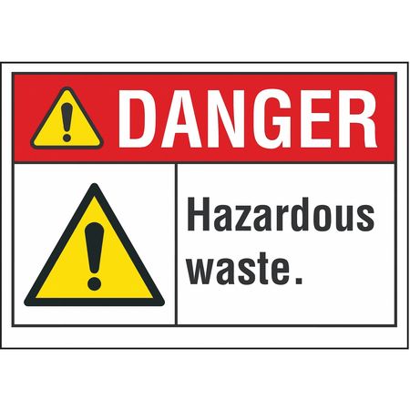 LYLE Danger Sign, 10 in H, 14 in W, Horizontal Rectangle, English, LCU4-0074-RD_14X10 LCU4-0074-RD_14X10