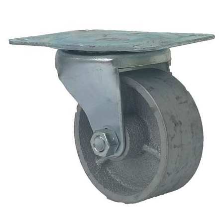 ZORO SELECT Plate Caster, 300 lb. Load, Silver Wheel P2S-C030G-P