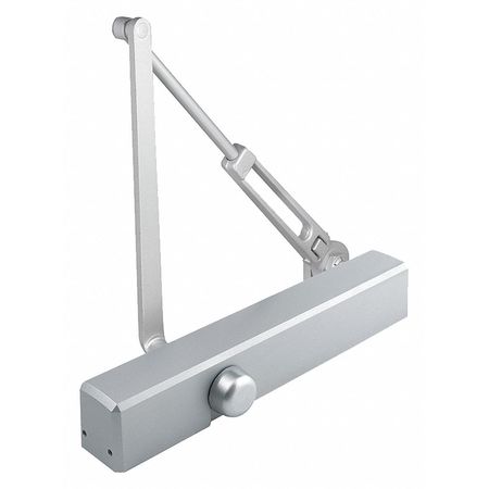 DORMAKABA Manual Hydraulic Stanley QDC 200 Door Closer Heavy Duty Interior and Exterior, Silver QDC212S689