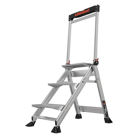 Little Giant Ladders Folding Step, 375 lb. Load Cap., Aluminum 11903