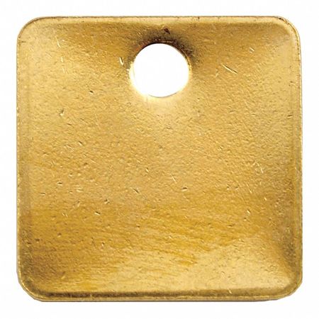Zoro Select Tag, Brass, Yellow, 1" Hx1" W, Square, PK100 41422