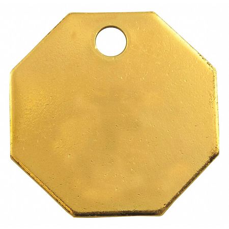 Zoro Select Tag, Brass, Yl, 1-1/4" H x 1-1/4" W, PK100 41527