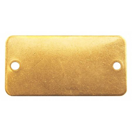 Zoro Select Tag, Brass, Yellow, 1"Hx3"W, Rectangle, PK100 41292