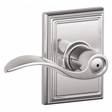 SCHLAGE RESIDENTIAL Door Lever Lockset, Bright Chrome, Privacy F40 ACC 625 ADD