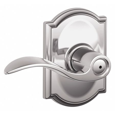 SCHLAGE RESIDENTIAL Door Lever Lockset, Bright Chrome, Privacy F40 ACC 625 CAM